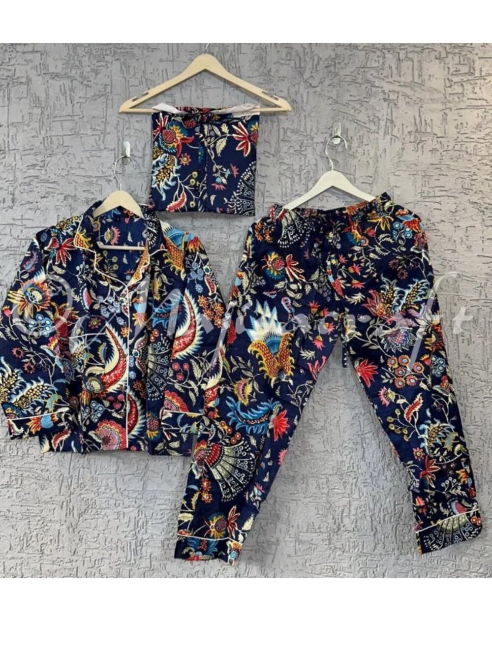 Handmade Cotton Pajama Set, Block Print Lounge Wear Cotton